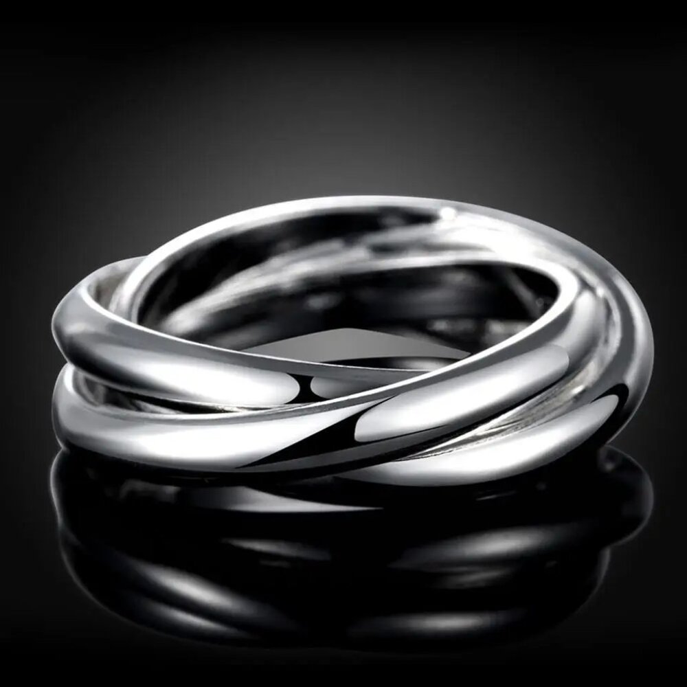 Stunning Homage " Trinity Love Ring " 925 Sterling Silver - Picture 5 of 10